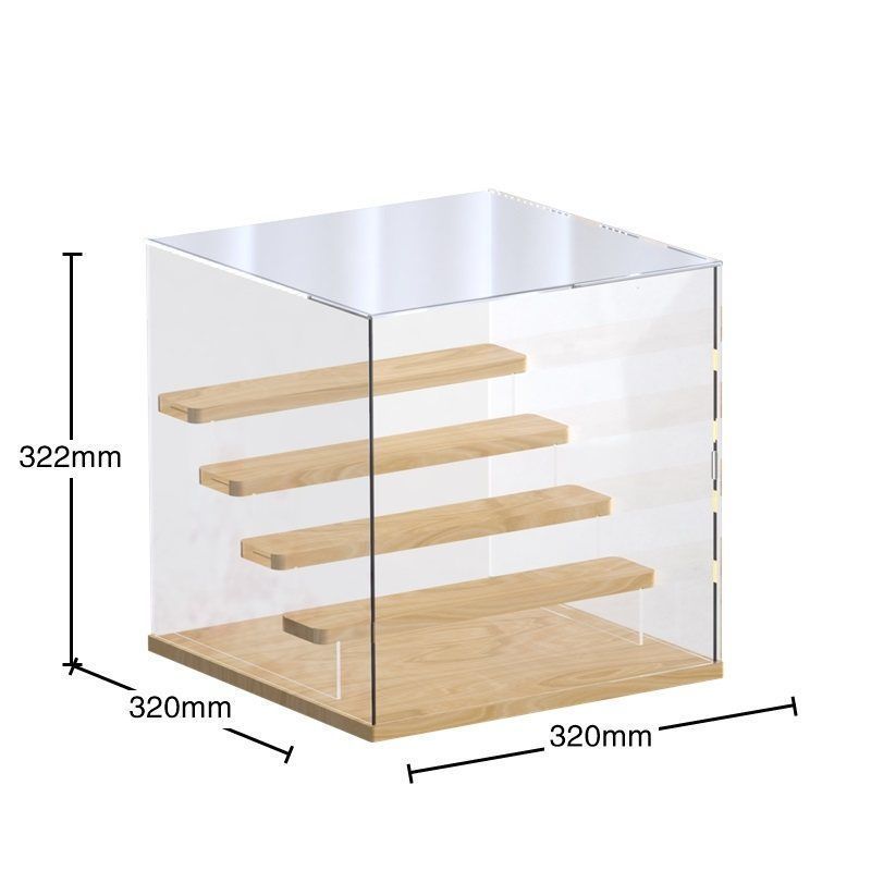 Multi-lLayer Clear Acrylic Display Case with Door Assemble Countertop Box Storage Cube Organizer Dustproof Protection Showcase