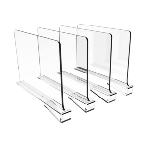 Top Quality New Design Clear Vertical Acrylic Shelf Dividers for Clothes Organizer Kitchen Cabinets Shelf Divider