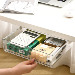 Plastic Self-Adhesive Under Desk Drawer Organizer Slide Out Desk Drawer Attachment Plastic Desk Accessories Organizers