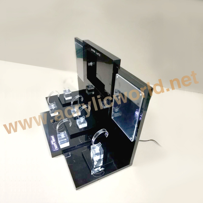 Shop acrylic counter watch display stand/acrylic watch rack/watch display stand for big brand