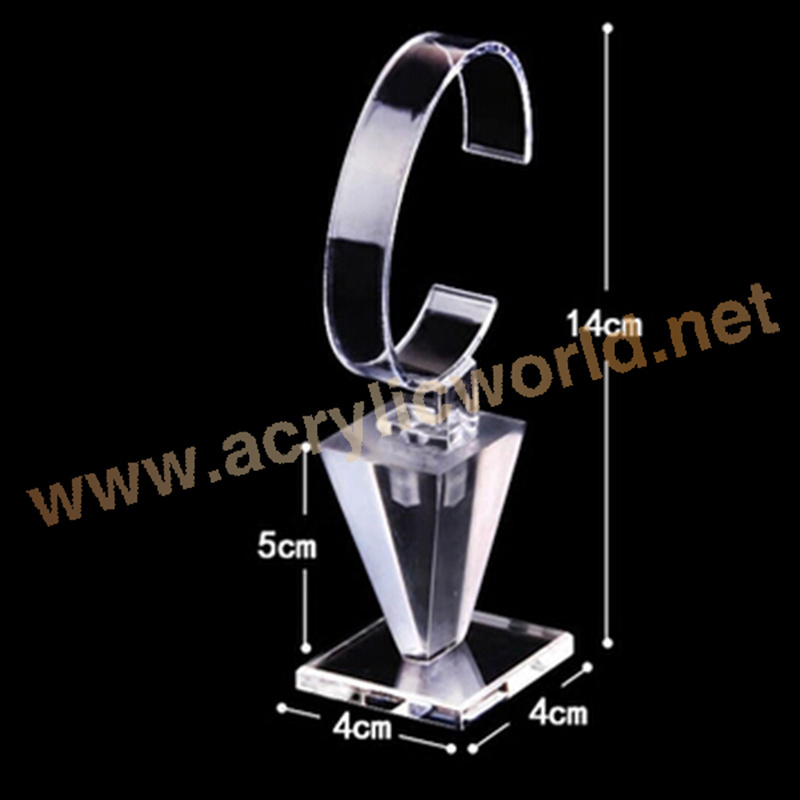 acrylic C ring block display /super clear C style acrylic watch cube block stand