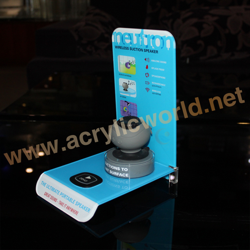 china factory acrylic speaker box / stand wholesale/acrylic headphone/earphone/display stand accessories display counter