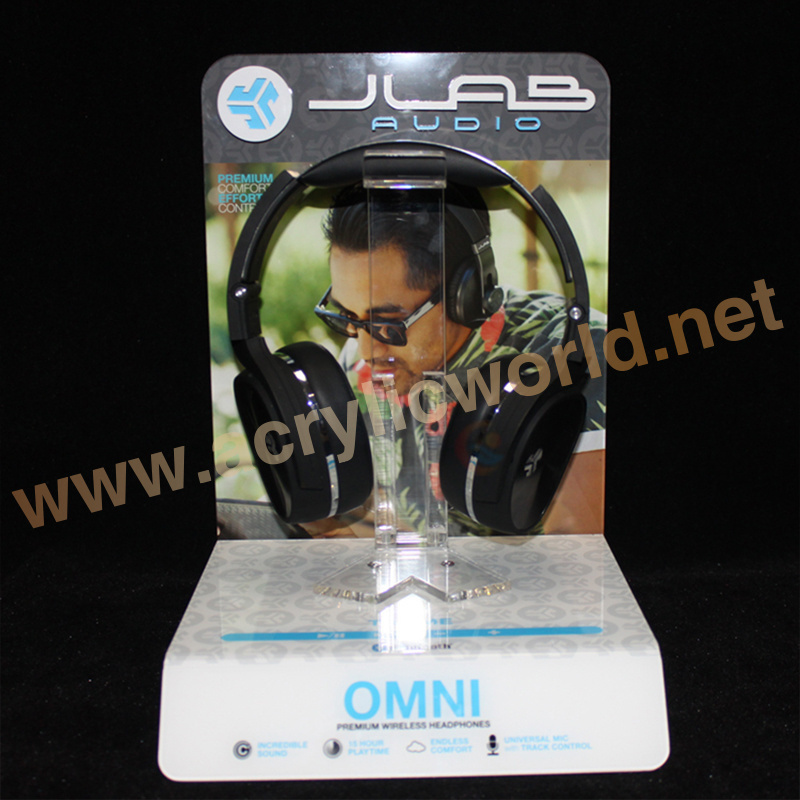 china factory acrylic speaker box / stand wholesale/acrylic headphone/earphone/display stand accessories display counter