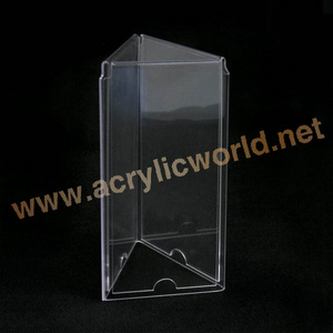 Custom 3 sided acrylic rotating plastic modern table menu holder