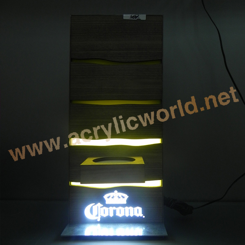 bottle glorifier display rack acrylic led wine rack/ table wine display /led wine display