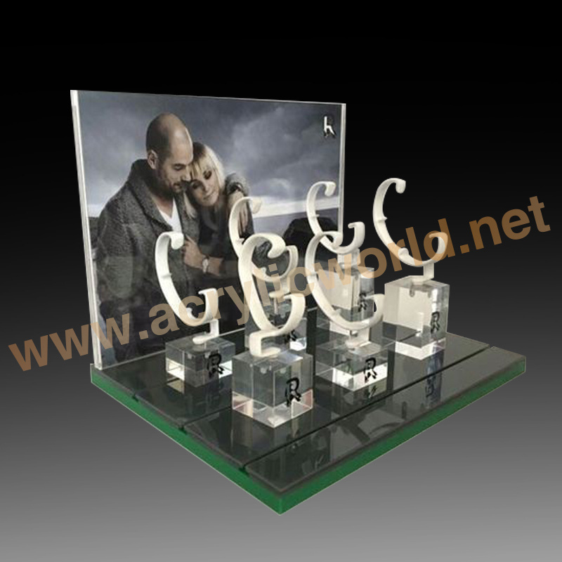 Customized Custom countertop acrylic perspex watch stand display counter