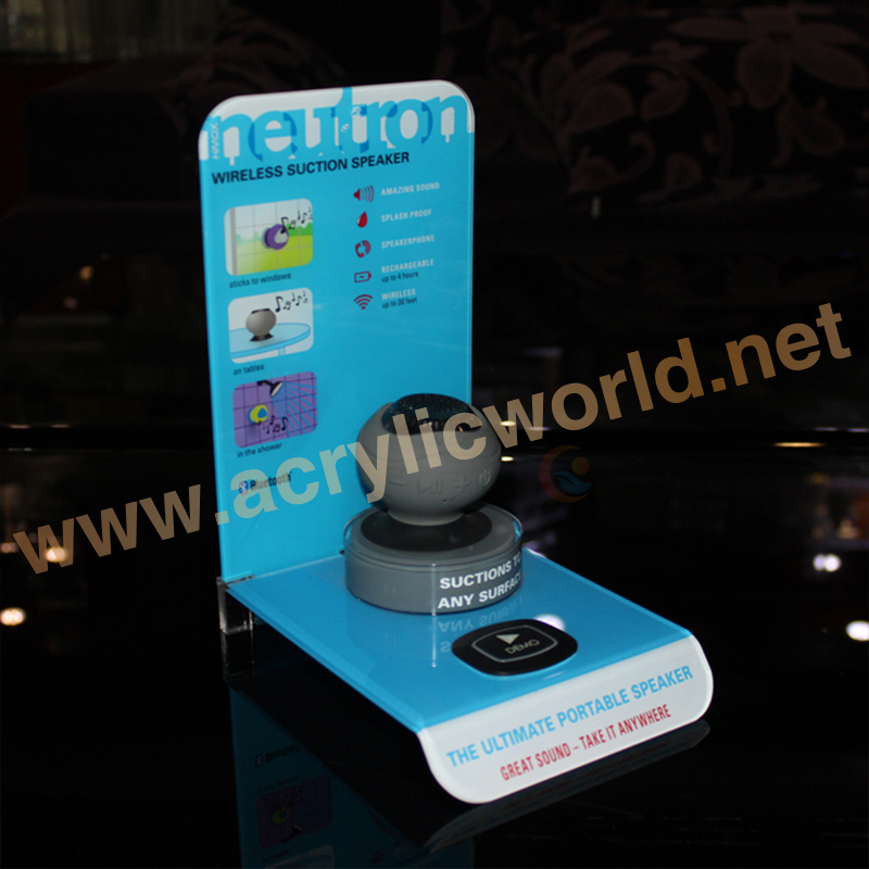 china factory acrylic speaker box / stand wholesale/acrylic headphone/earphone/display stand accessories display counter