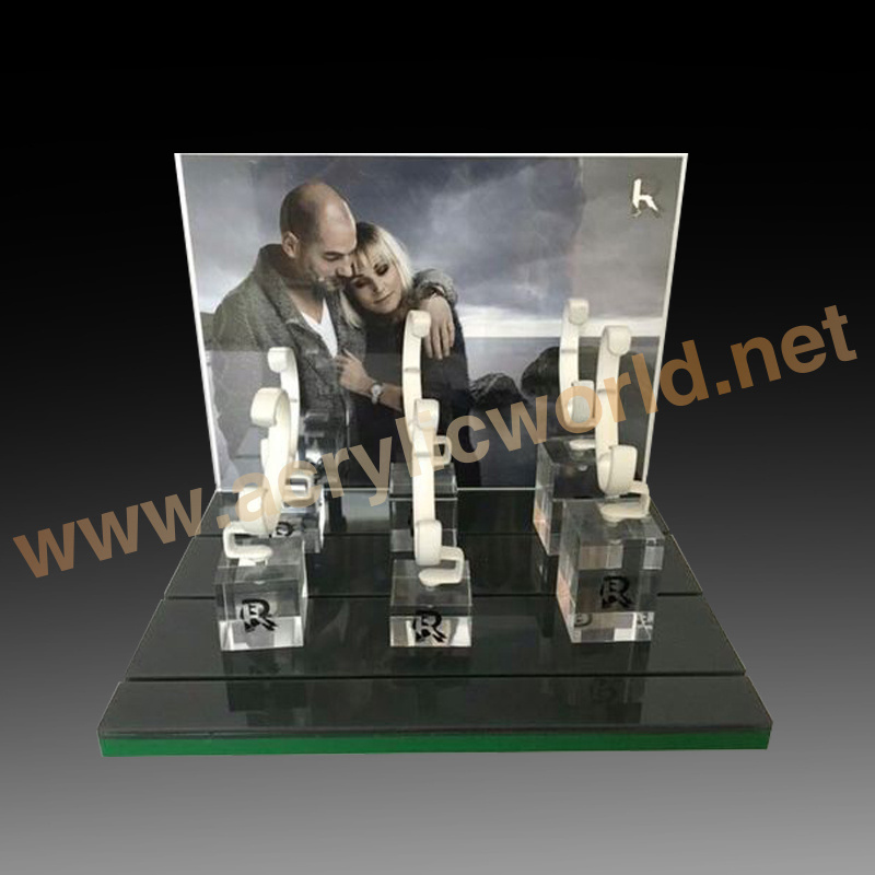 Customized Custom countertop acrylic perspex watch stand display counter