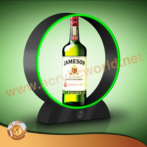 Customized customized acrylic made magnetic floating wine bottle display wine display counter