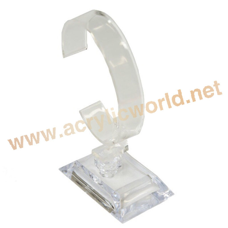 acrylic C ring block display /super clear C style acrylic watch cube block stand