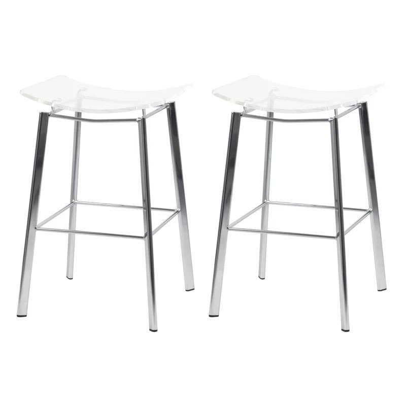 Modern Design Customized Stainless Steel Acrylic Counter Height Stools for Bar, Kitchen