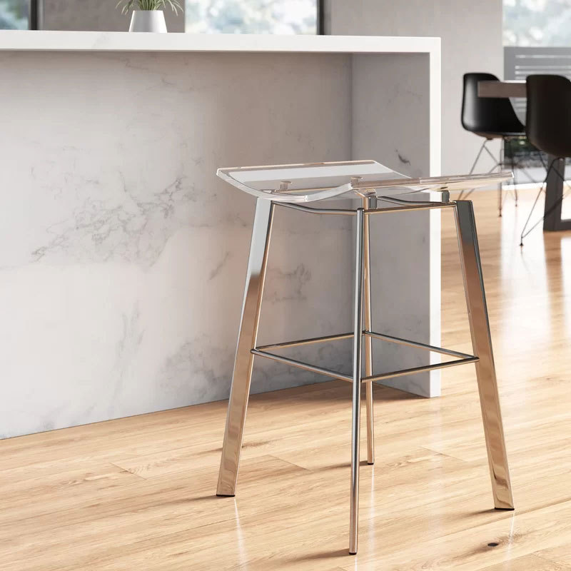 Modern Design Customized Stainless Steel Acrylic Counter Height Stools for Bar, Kitchen