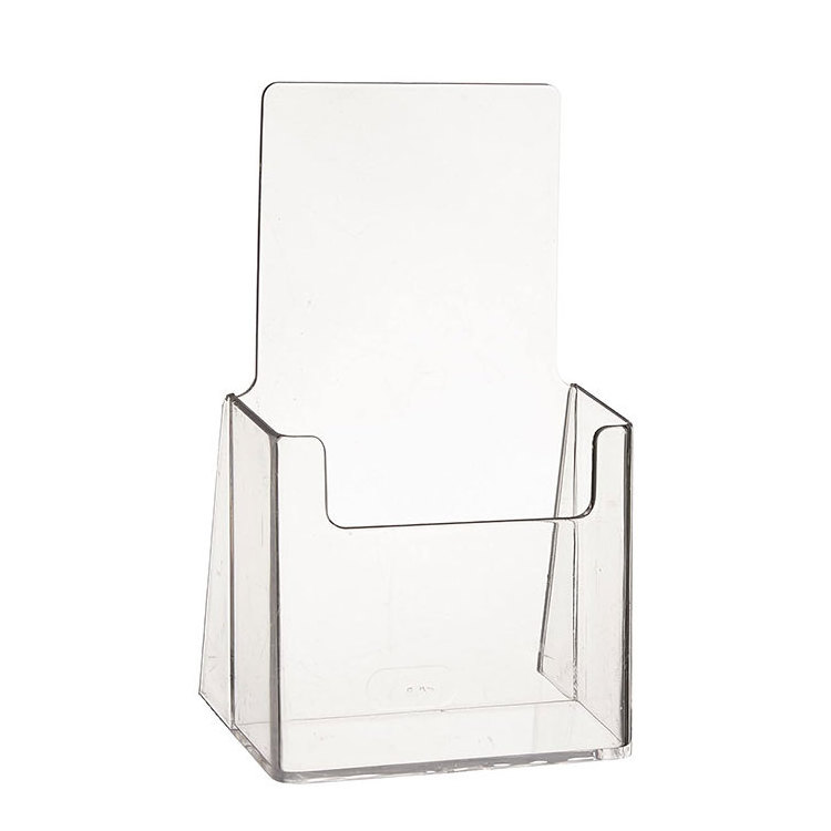 Counter Top Menu Card Display Sign Stands Customized Acrylic Brochure Holder