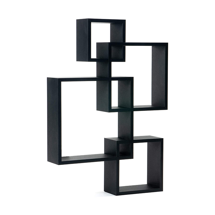 Hot Selling 4 Cube Shelving Solution Intersecting Wall Mounted Squares Acrylic Floating Shelf