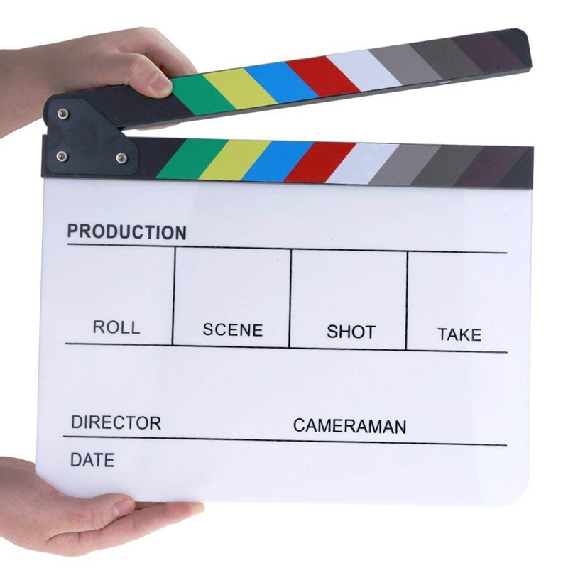 Wholesale Acrylic Professional Clapper Board For TV Film Home Movie Action Scene Director Film Clapboard