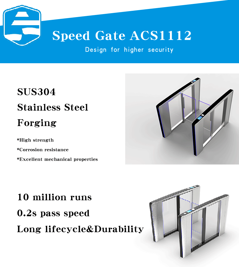 304 Stainless Steel Swing Turnstile Pedestrian Barrier Gate For Use In High Security Buildings