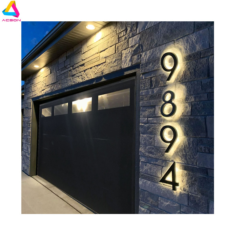 Custom 3D Backlit Number Sign LED Address Sign House Lighted Numbers LED Backlit Door Number