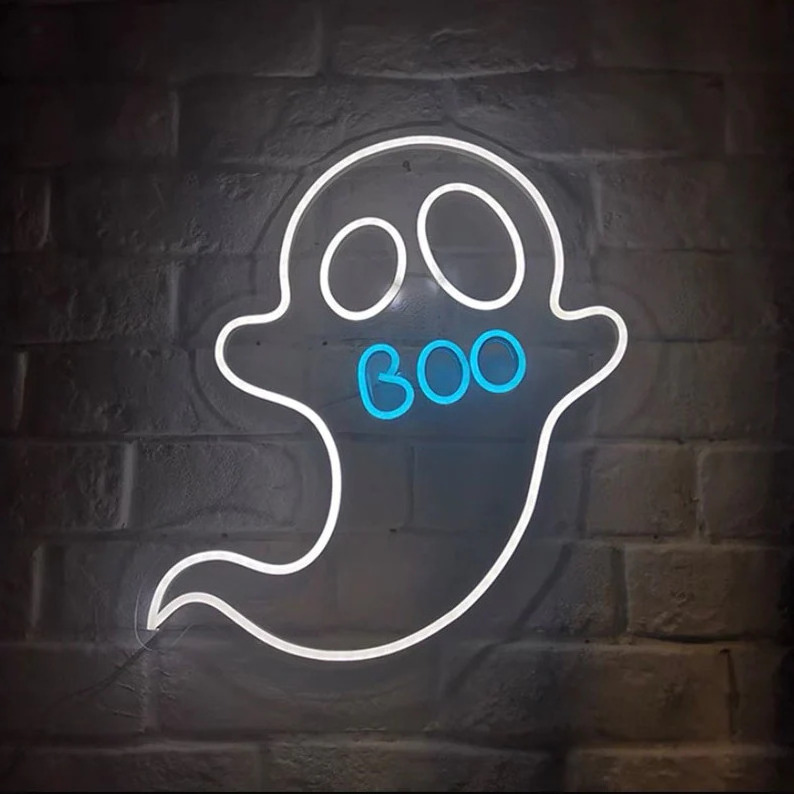 Halloween Decoration Neon Lights Neon Spooky Ghost Neon Sign LED Light for Halloween Party