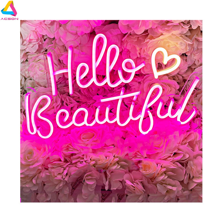 Custom Hello Beautiful Neon Sign for Girls Bedroom Wedding Party decor