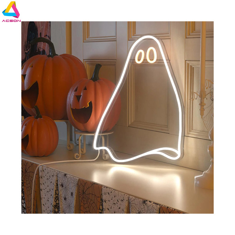 Halloween Decoration Neon Lights Neon Spooky Ghost Neon Sign LED Light for Halloween Party