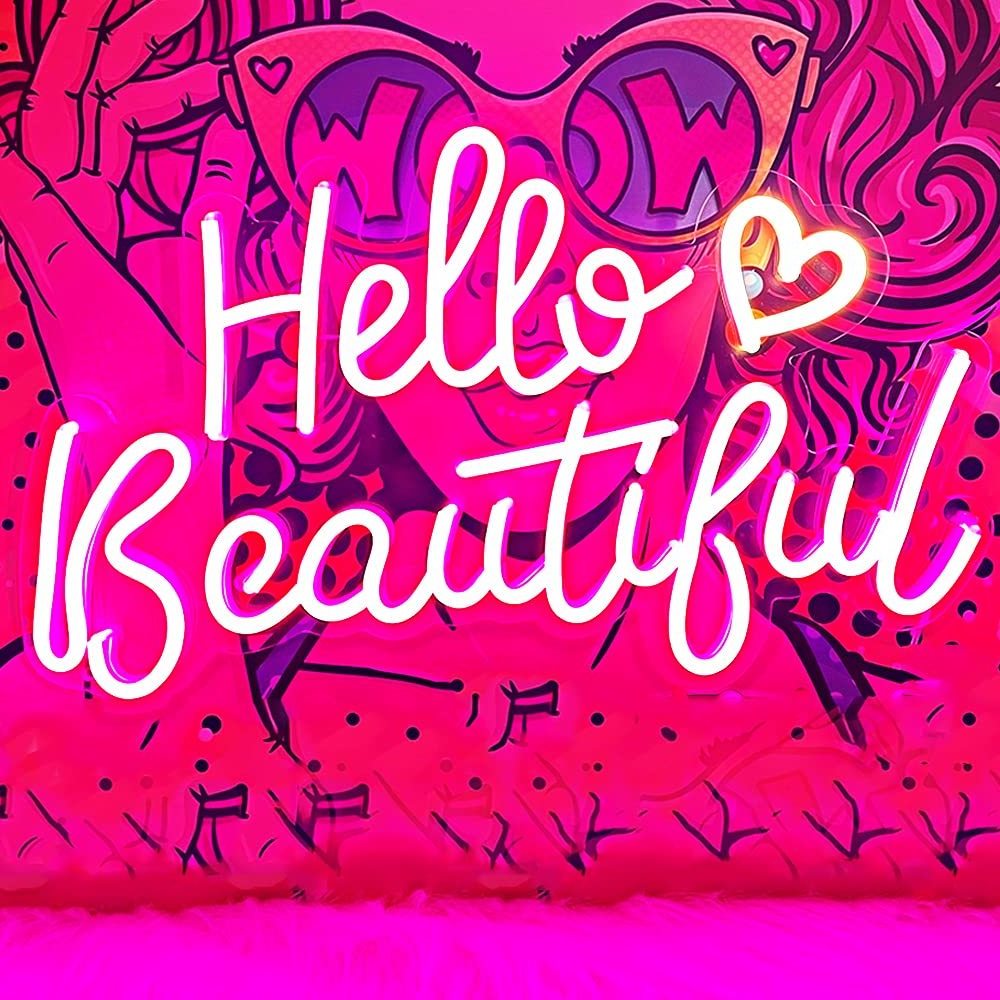 Custom Hello Beautiful Neon Sign for Girls Bedroom Wedding Party decor