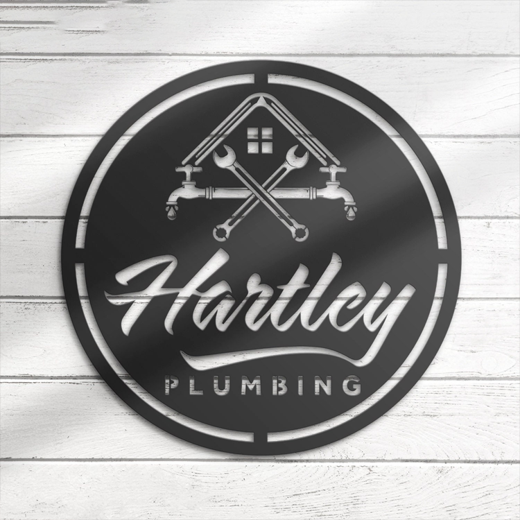 Custom Plumbing Metal Wall Art LED Light Personalized Plumber Name Sign