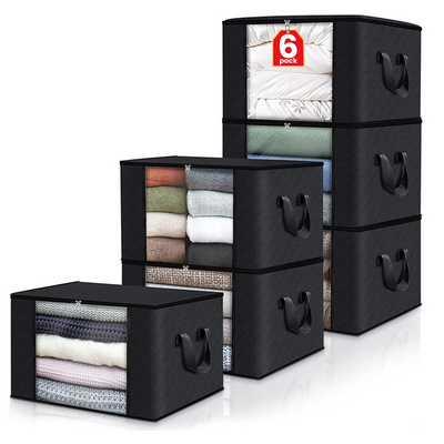 large storage bag 6 pack clothes storage bins foldable closet organizer containers non woven collapsible storage box