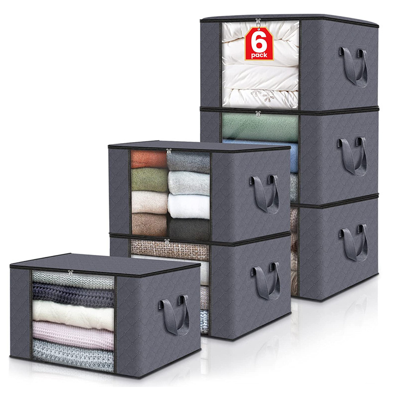 large storage bag 6 pack clothes storage bins foldable closet organizer containers non woven collapsible storage box