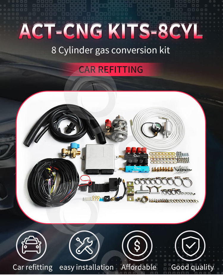 ACT factory supply cng conversion kits dual fuel gnc 5ta generation vehiculo 8 cylinder diesel to cng conversion kits