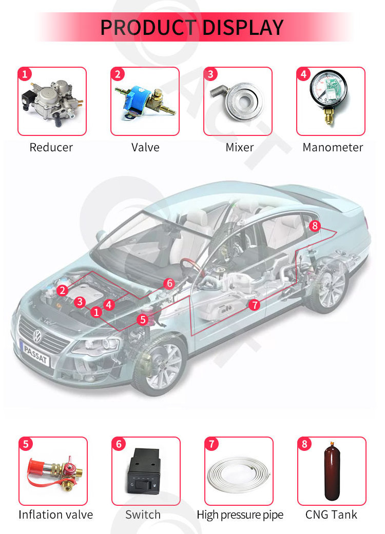 ACT lpg&cng gnv carburetor conversion kit 4cyl gas conversion kit for diesel generators