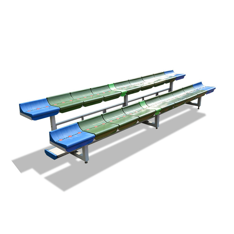 2 Row mobile aluminum bleachers sports metal bench for indoor and outdoor ZS-DKB-2