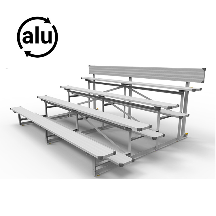 Low rise 4 row All Aluminum tribuna Gym Bleachers stadium bench seat bleacher seat