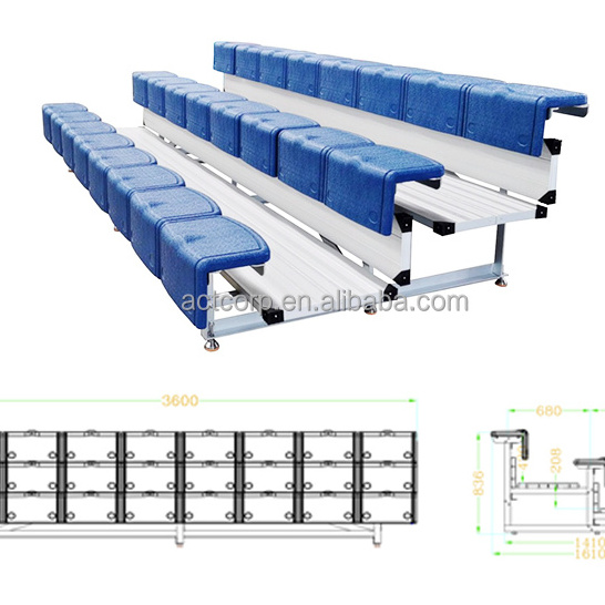 Temporary spectator bleacher seats with factory price