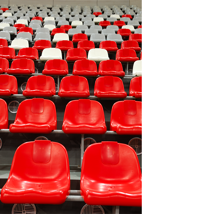 HDPE plastic seats soccer football padel stadium chairs