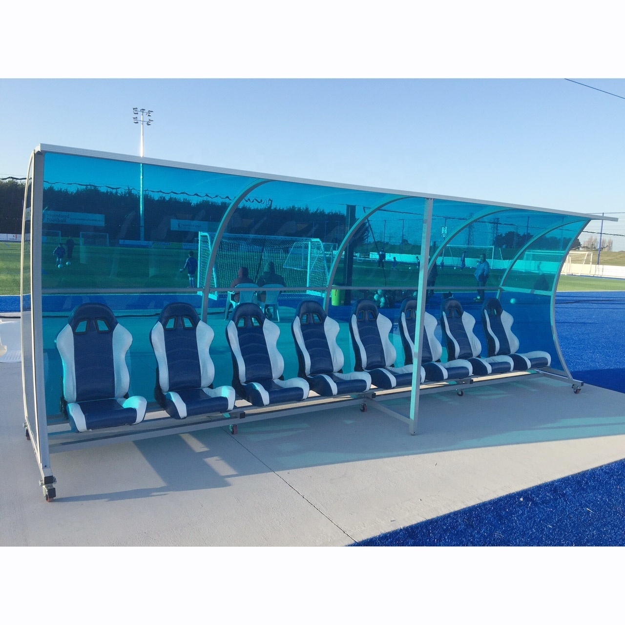 soccer benches sports team shelter stadium plastic outdoor seats