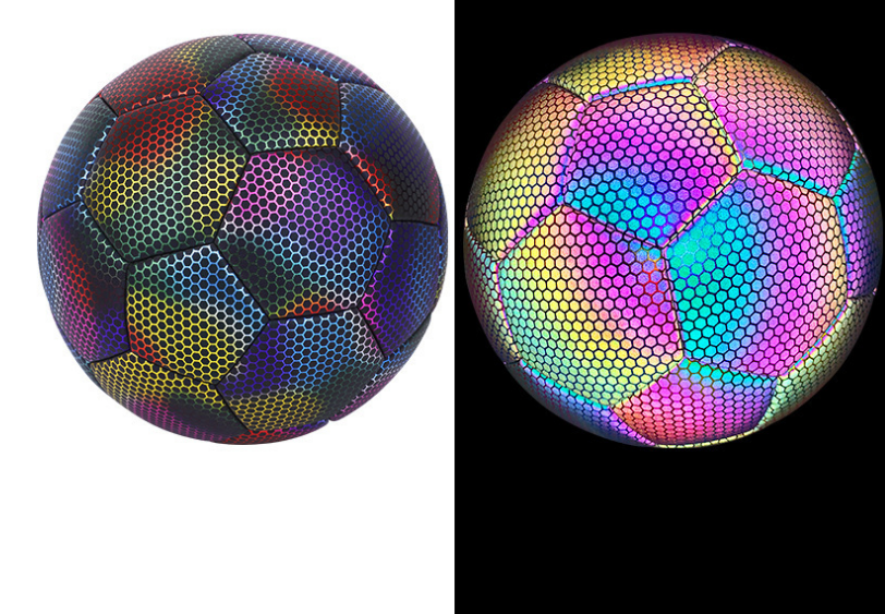 ActEarlier Official Size Custom Print Glow In The Dark Holographic Soccer Ball Reflective Football