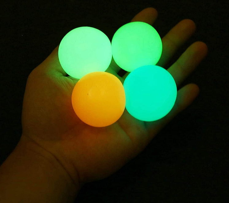 ActEarlier Relieve Anti Stress Stick Wall Ball Sticky Glow Sticky Ceiling Splat Target Ball Catch Throw Balls