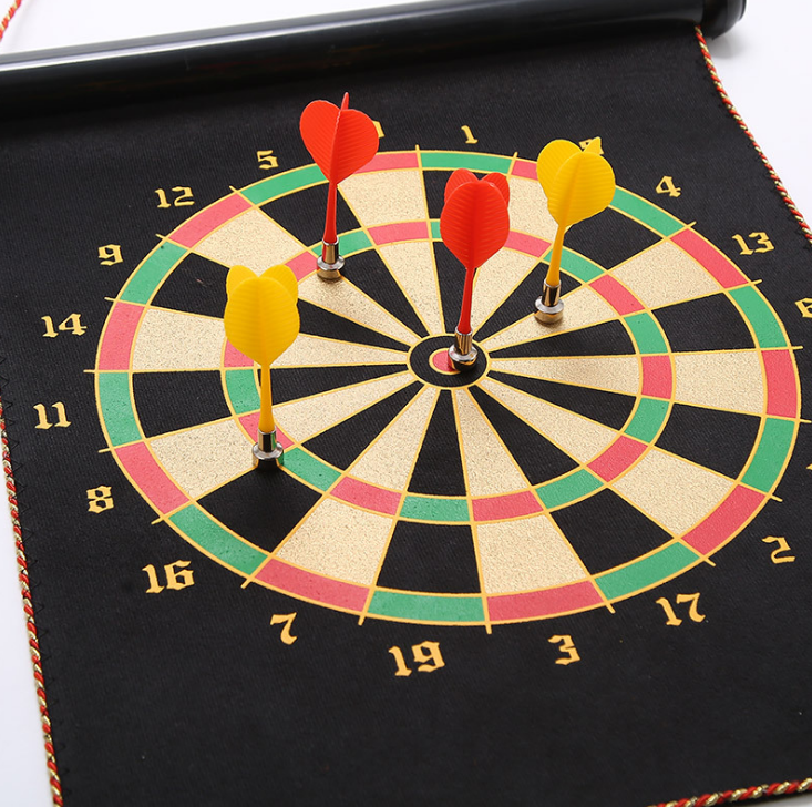 ActEarlier Custom Design Rolling Up Magnetic Dart Board Game with Double Sided Dartboard for Kids, Adults, Family Indoor Games