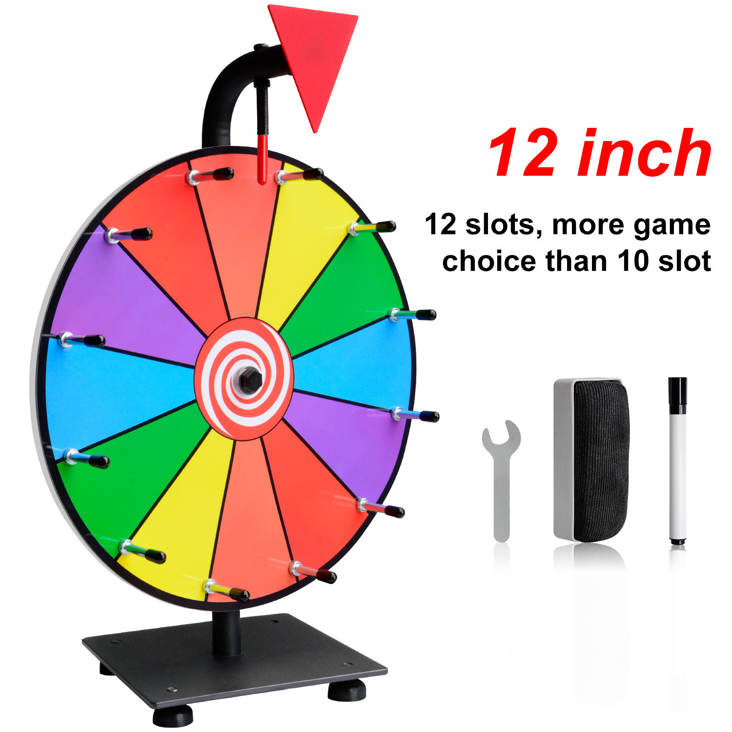 ActEarlier 12inch 12 slots Advertising Lucky Tabletop Spinning Prize Wheel