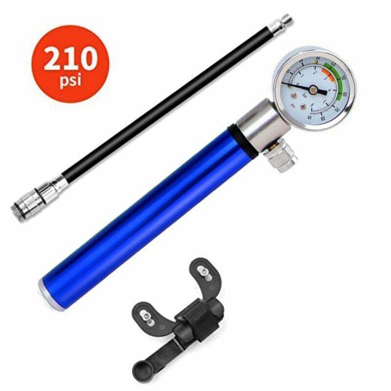 ActEarlier High Pressure Gauge 210 PSI Portable Bike Tyre Air Pump Mini Bicycle Hand inflator Pump