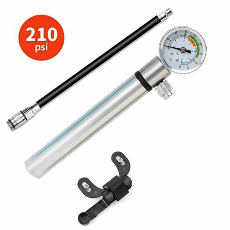 ActEarlier High Pressure Gauge 210 PSI Portable Bike Tyre Air Pump Mini Bicycle Hand inflator Pump