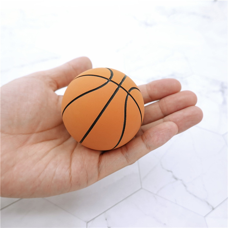 ActEarlier Stress Relief Toy 6cm Diameter Glossy Bouncy Desktop Basketball Mini Hollow Rubber Basketball Ball