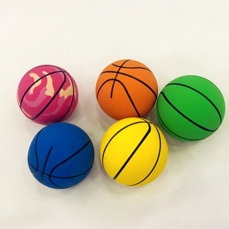 ActEarlier Stress Relief Toy 6cm Diameter Glossy Bouncy Desktop Basketball Mini Hollow Rubber Basketball Ball