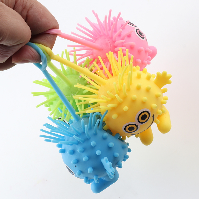 Flashing Creative Decompression Vent Ball Little Haired Man Sensory Squeeze Stress Puffer Ball Animal Fidgeting toy