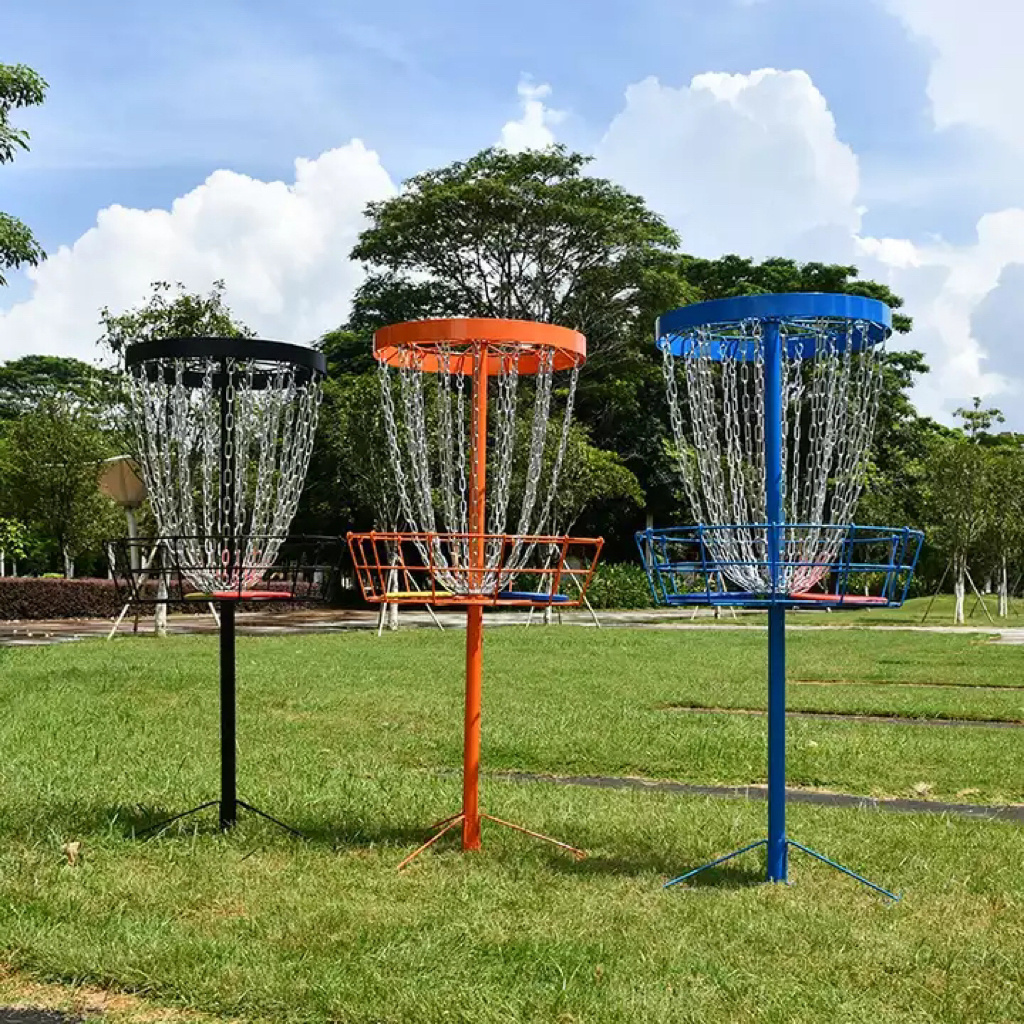 ActEarlier Heavy Duty 24-Chains Disc Golf Course Basket Portable Disc Golf Target Disc Golf Basket