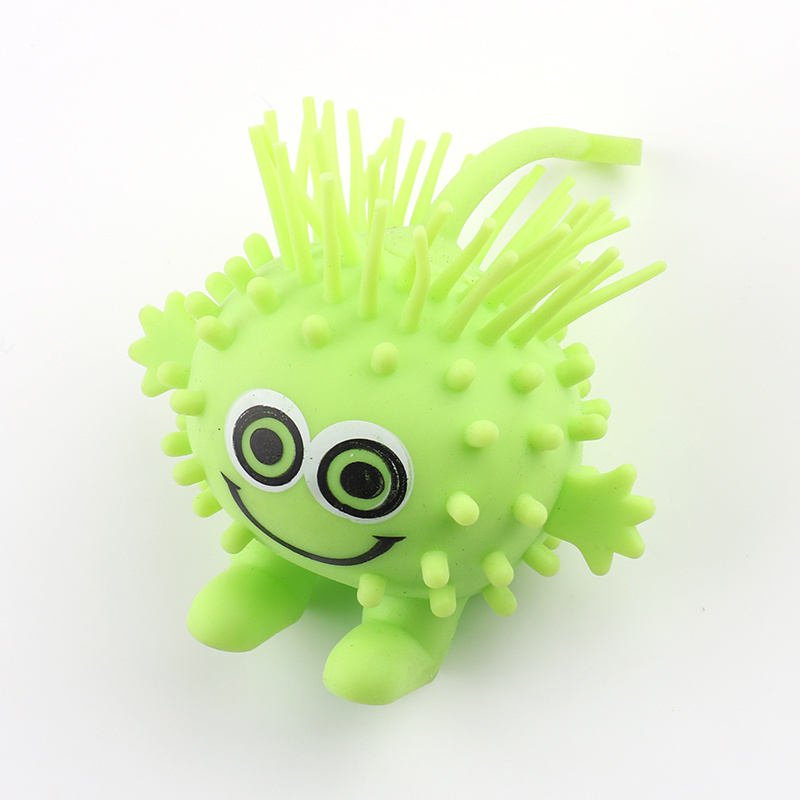 Flashing Creative Decompression Vent Ball Little Haired Man Sensory Squeeze Stress Puffer Ball Animal Fidgeting toy