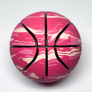 ActEarlier Desktop Decoration Funny Toy Rubber Elastic Hollowed Ball 6cm colorful Mini Basketball ball