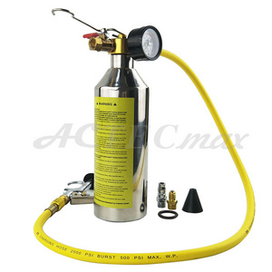 China Supplier ACTECmax A/C AC Air Conditioner System Stainless steel bottle Flush Canister Gun Kit