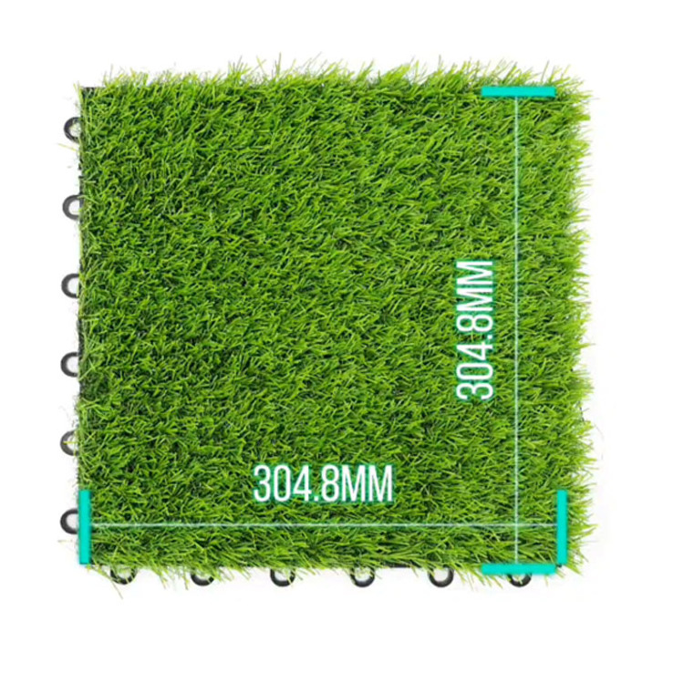 Interlocking synthetic turf artificial grass tile 30.48x30.48cm