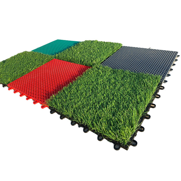 Interlocking synthetic turf artificial grass tile 30.48x30.48cm